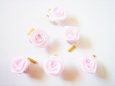 Haarschmuck - 6 Haarspiralen Curlies mit Rosen in der Farve: rosa