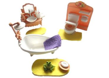 Puppenhaus - Miniaturen Möbel Bad 14 teiliges Set