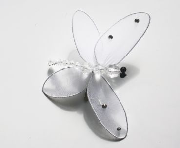 Haarclip mit Schmetterling Farbe weiss - Haarklammer