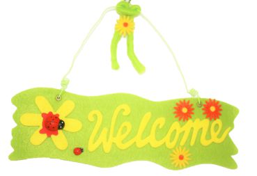 Dekoschild - Türschild - Welcome Farbe grün