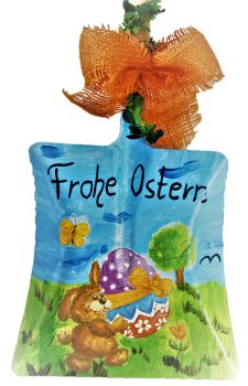 Deko Kehrschaufel - Frohe Ostern Osterhase Türkranz