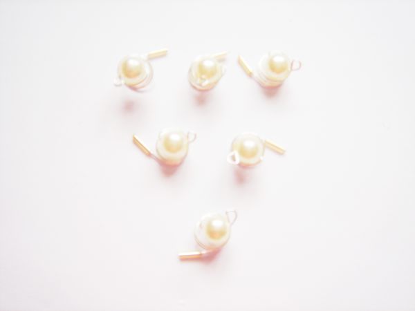 Haarschmuck - 6 Haarspiralen Curlies mit  Perlen in der Farbe champagner - Brautschmuck