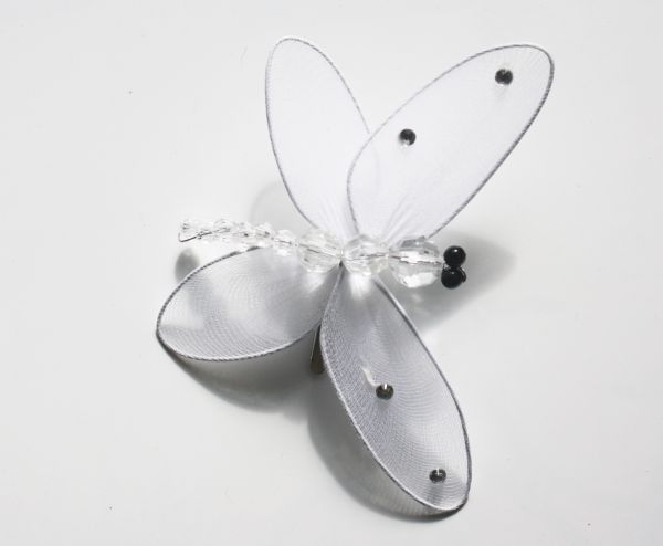 Haarclip mit Schmetterling Farbe weiss - Haarklammer