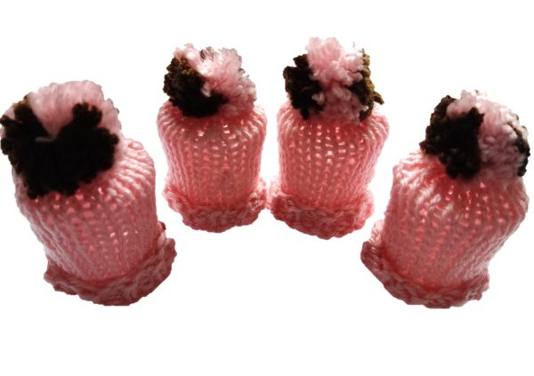 Tischdekoration - 4 Eierwärmer - Mützen Farbe - Nr. X006