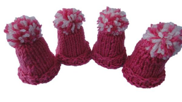 Tischdekoration - 4 Eierwärmer - Mützen Farbe - Nr. Z 06