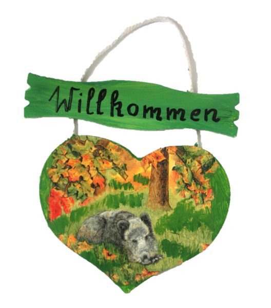 Türschild - Willkommen liebes Wildschwein