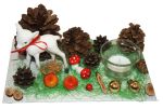 Tischlicht - Tischgesteck - Adventsgesteck - kleines Reh