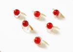 Haarschmuck - 6 Haarspiralen Curlies mit  Perlen in der Farbe rot - Brautschmuck
