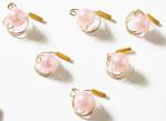 Haarschmuck - 6 Haarspiralen Curlies mit  Perlen in der Farbe rosa - Brautschmuck