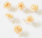 Haarschmuck - 6 Haarspiralen Curlies mit  Rosen in der Farbe aprikot- Brautschmuck