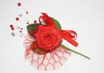 Haargesteck - Diadem mit Blumen - Haarspange Farbe rot