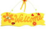 Dekoschild - Türschild - Welcome Farbe gelb
