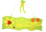 Dekoschild - Türschild - Welcome Farbe grün