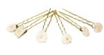 Haarschmuck - 6 goldfarbene Haarnadeln mit Rosen in der Farbe beige